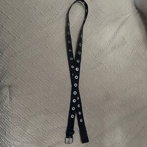 Black Belt with Silver Eyelets